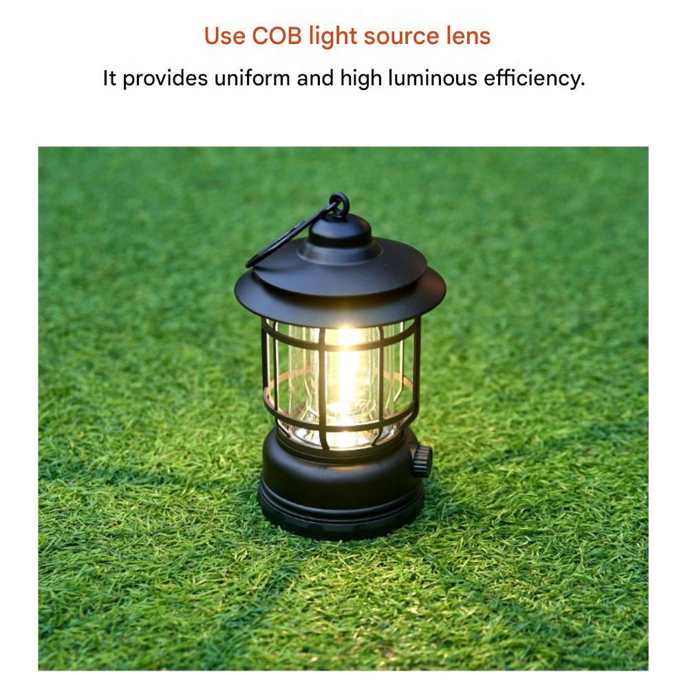 Hanging Rechargeable LED Camping Lantern, (Black)