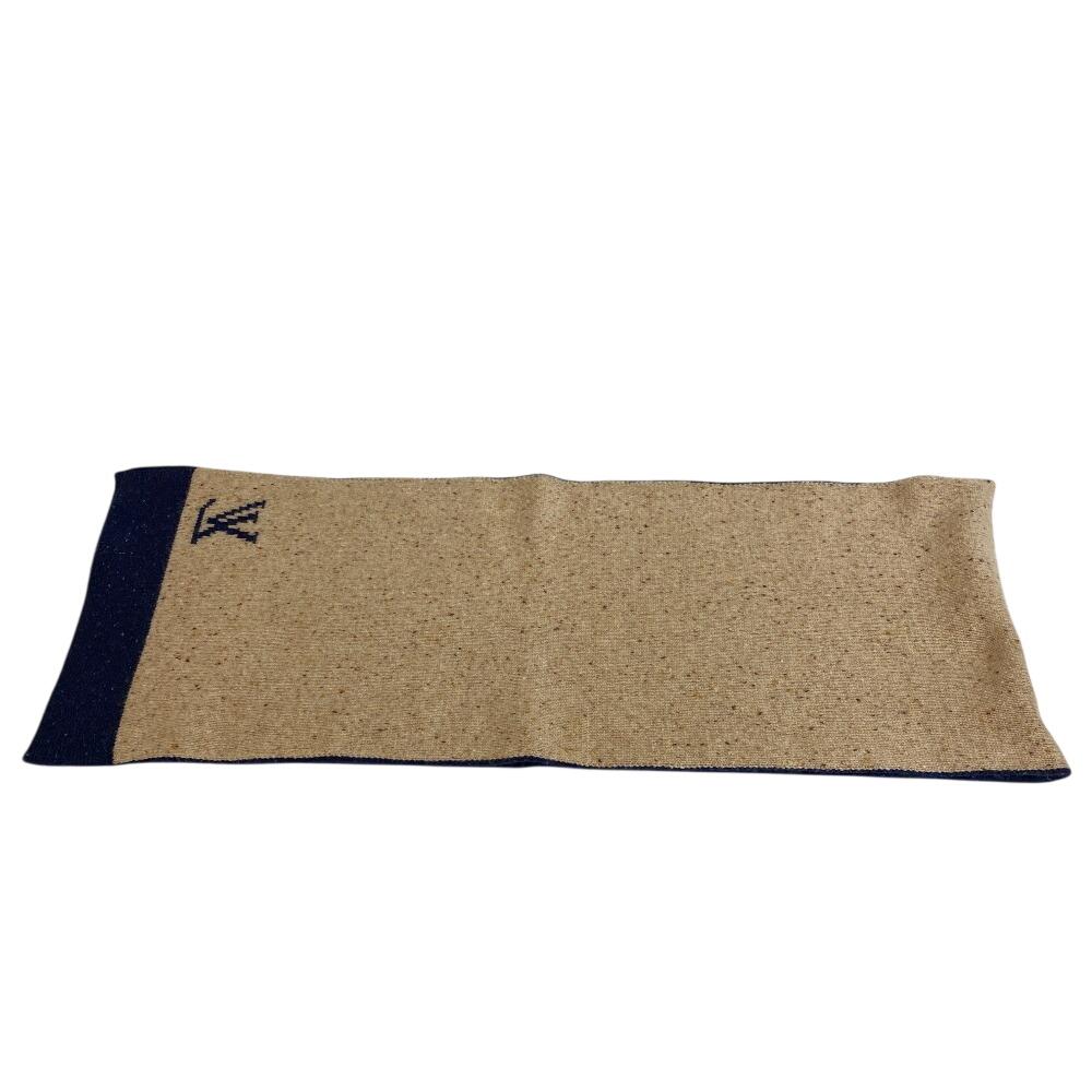 LOUIS VUITTON LV logo cashmere Scarf beige cashmere mens Used