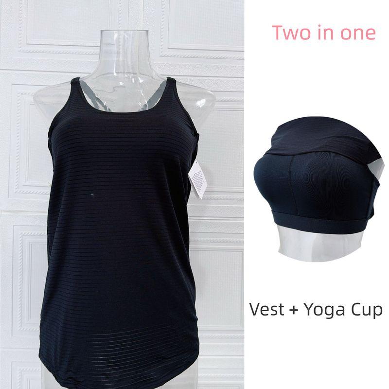 

Doudou Ding Tail Single Fake Two-Piece Sports Vest Women s Running Training Fitness Cross Beauty Back Yoga Clothes with Chest Pad Black Size S (recommended weight 45.00 kg-52.50 kg