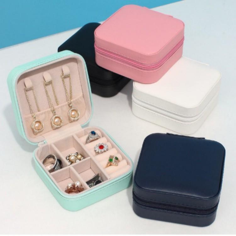 Leather Storage Earrings Necklace Ring Jewelry Organizer Display Portable Mini Jewelry Storage Box Travel Organizer Jewelry Case