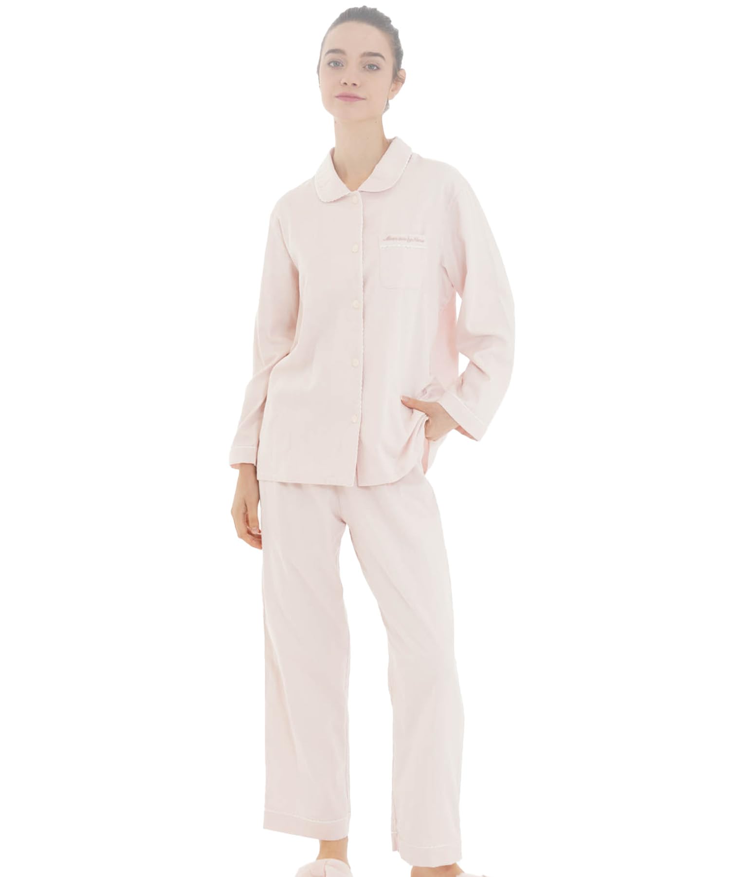 

Narue Cotton Satin Double Gauze Pajama Pink Women s Set,