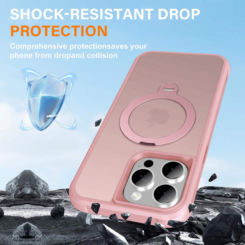 For iPhone 14 Pro Max Case Compatible with MagSafe Kickstand TPU PC Shockproof Phone Back Cover