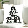 Border Collie Christmas Tree Dog Double Sided Throw Pillow Cover Zip Closure Farmhouse Home Decor Cushion Case