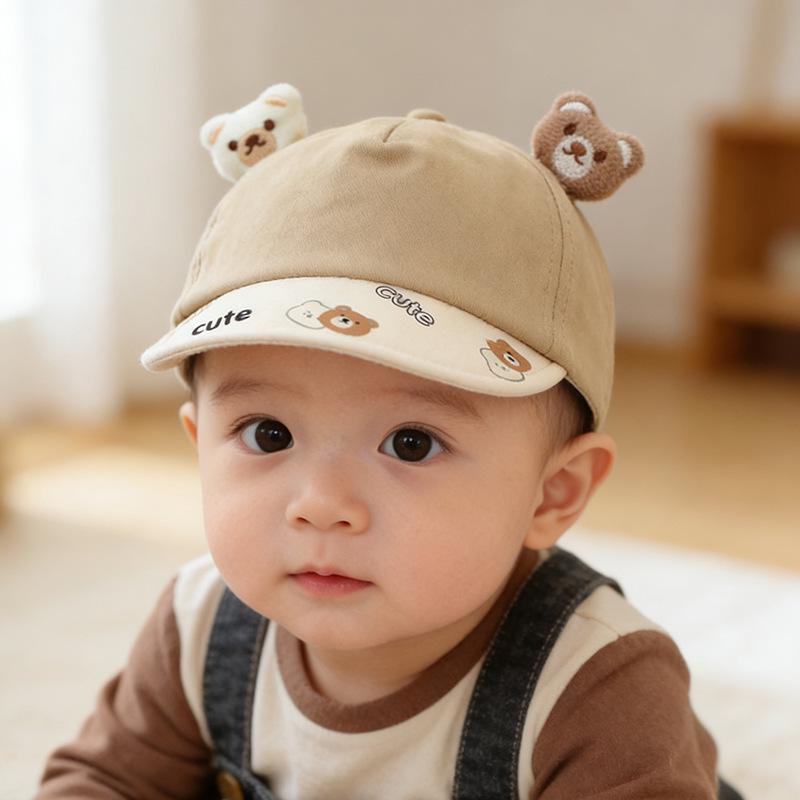 Infant & Toddler Soft Brim Bear Ears Baseball Cap - Cute & Adorable Spring/Summer Style for Boys & Girls