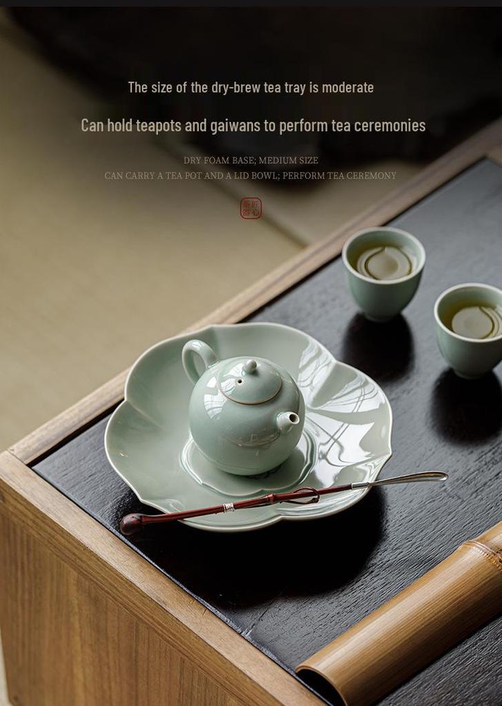 Banana Moon Ceramic Tea Coaster & Snack Plate Set - Gaiwan Pot Mat & Tea Ceremony Accessories
