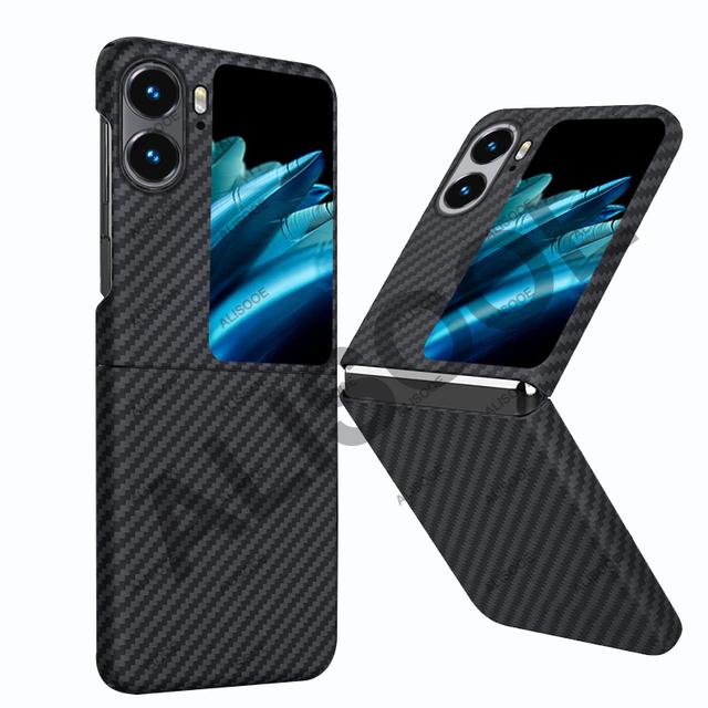 

Чехол-книжка для Oppo Find N2, чехол из настоящего углеродного волокна для чехлов Oppo Find N2 Flip 5g, ультратонкий противоударный чехол из арамидного волокна, чехлы ForOPPO Find N2 Flip чёрный