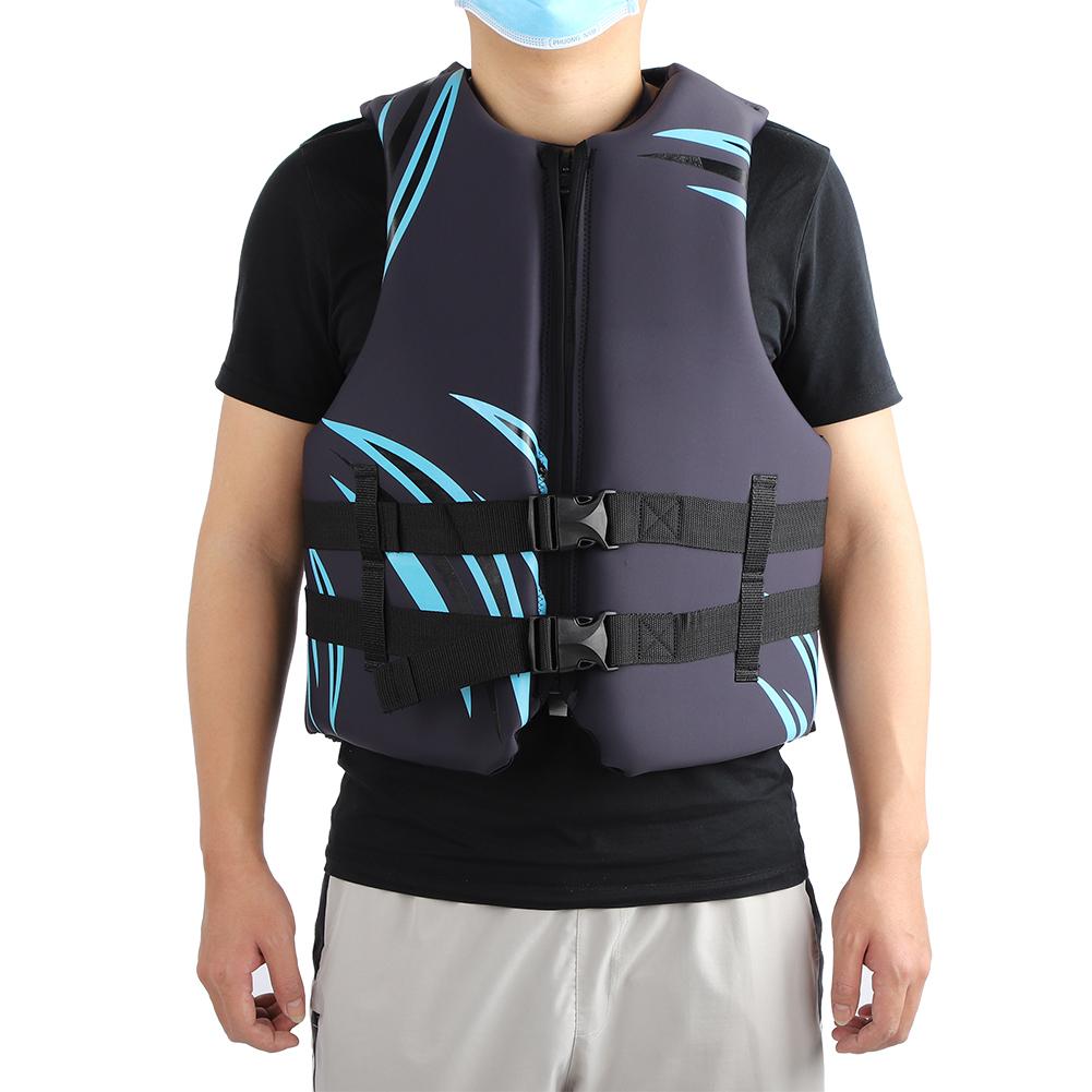 EPE Pearl Wool Blue Black  Adults Seaside Motorboat Life Jacket Vest for Swimming Fishing Drifting SuppliesBlue Black L