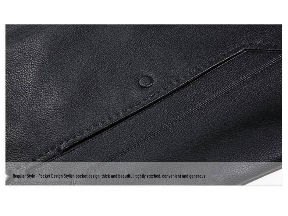 Men's Middle-Aged Business Casual Sheepskin Leather Jacket with Stand Collar and Plus Velvet Lining