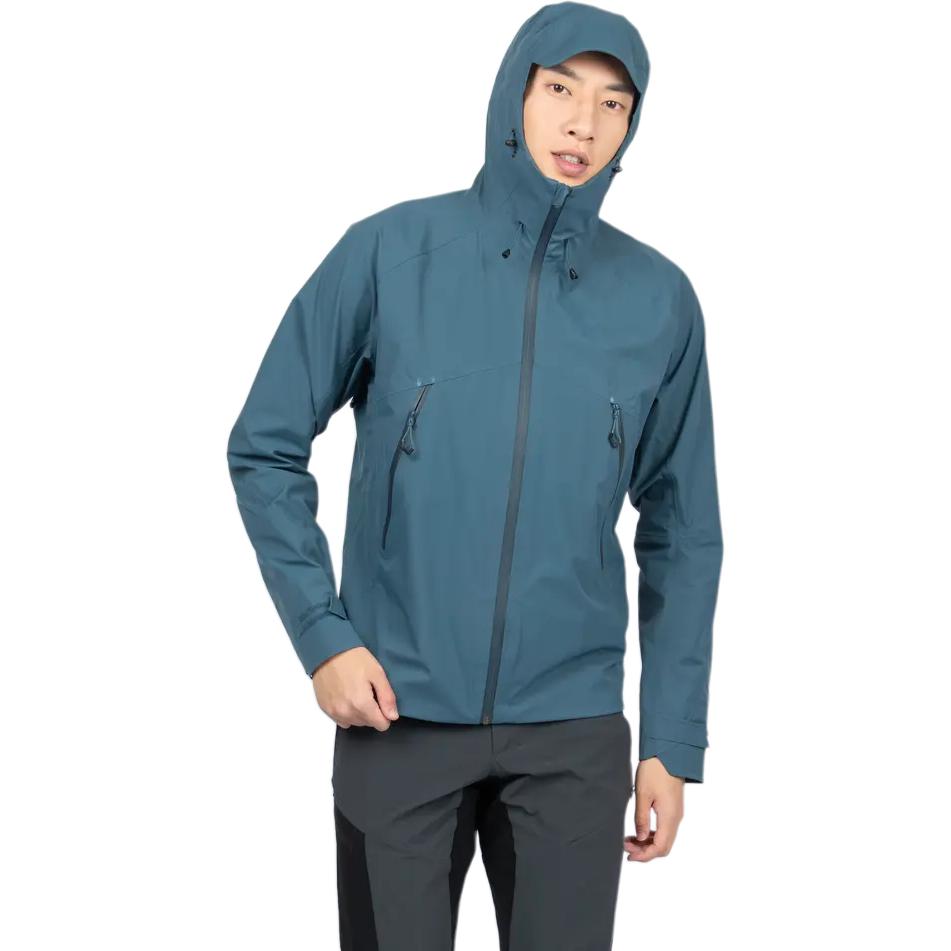 DECATHLON MH500 Lightweight Waterproof Windproof Breathable Rainproof Jacket Men's Dark Blue Brick Color