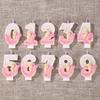 Pink and White Butterfly Flower Birthday Cake Candles