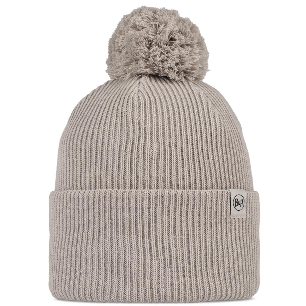 Buff Knitted Renvi Beanie, Unisex grey Cap