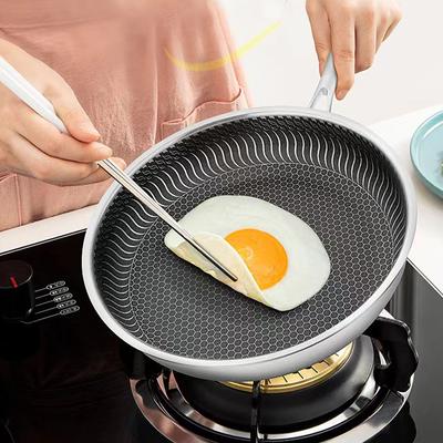 316 Stainless Steel Frying Pan Wok Pan Steak CookingSkillet Saucepan Induction Gas Stove Universal Kitchen Cookware Nonstick Pot