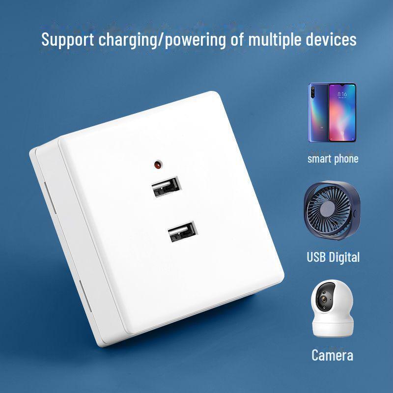 86 Type USB Socket Panel with 220V To 5V Converter, Dual or Quad USB Charging Holes for Open/Concealed Installation