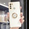 Plating Ring Holder Case For Motorola Moto G60 G30 G20 G10 G50 5G G22 G32 G52 G13 G23 G53 G73 Stand Silicone Cover