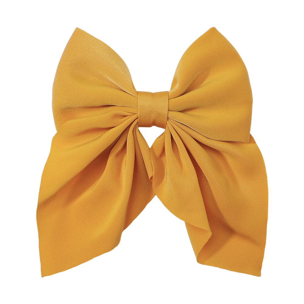 New Elegant Bow Ribbon Hair Clip Fashion Simple Solid Satin Spring Clip Hair Pin Headband with Clips Girls Hair Accessories