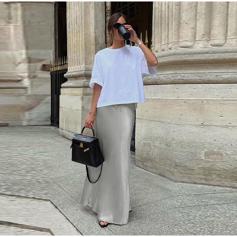 Элегантная офисная юбка-рыбий хвост с завязками на высокой талии — фото 3