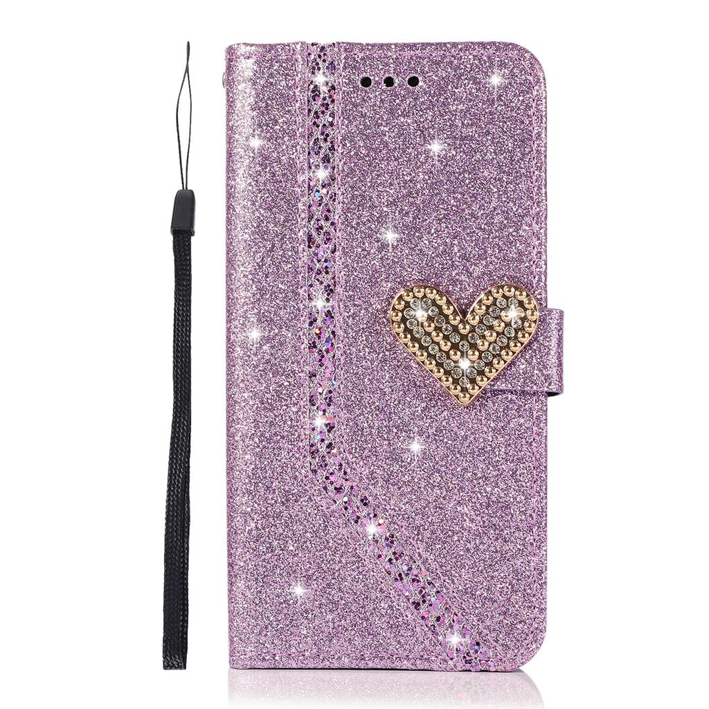 Custodia per Telefono a Portafoglio in Pelle Glitterata Bling per iPhone 15 14 13 12 11 Pro Max XR XS X SE 2020 7 8 Plus Cover Mobile con Supporto Capa