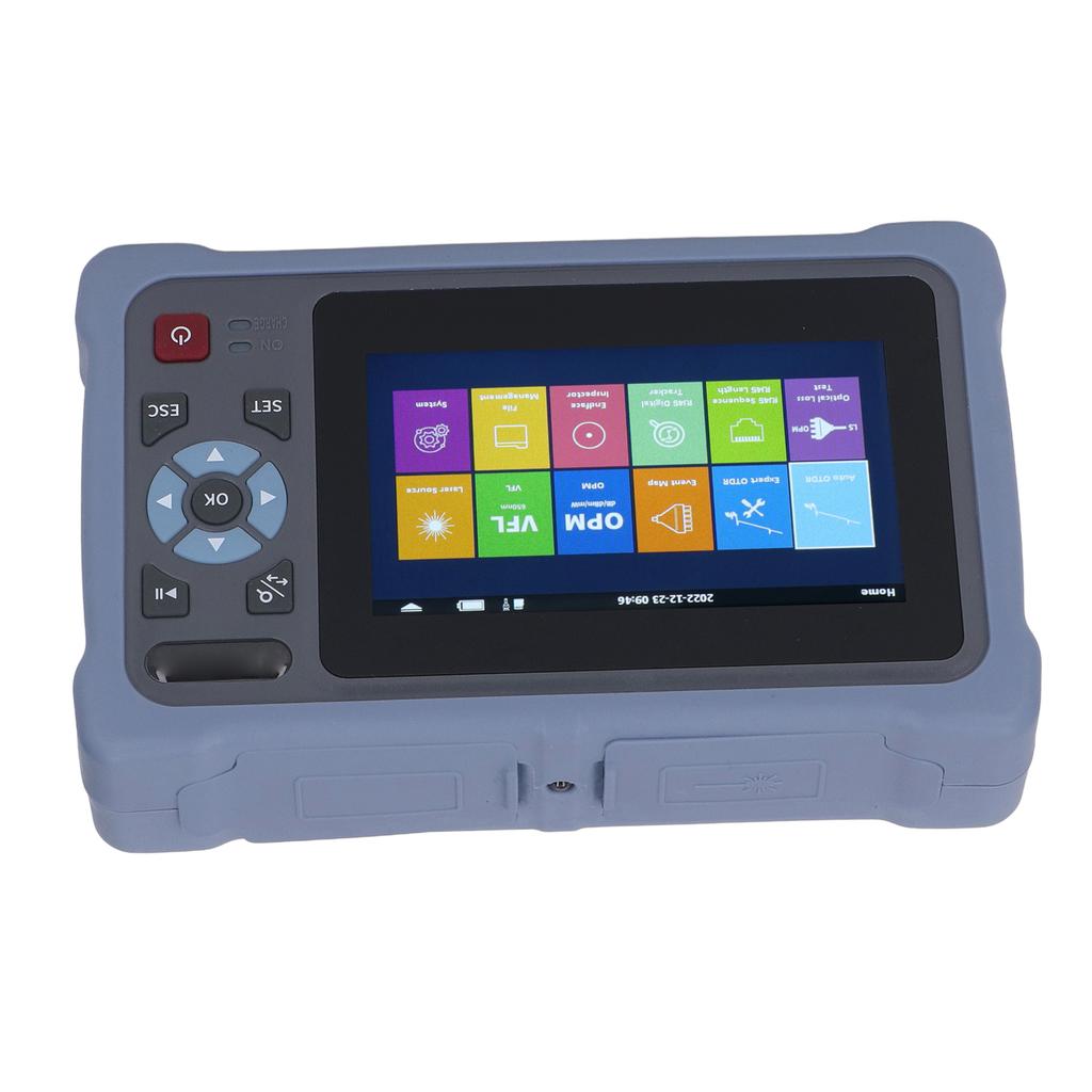 OTDR Fiber Optic Tester 4.3in Screen 5m to 100km 1310nm 1550nm OTDR Tester with FC LC Adapter 110‑240V US Plug