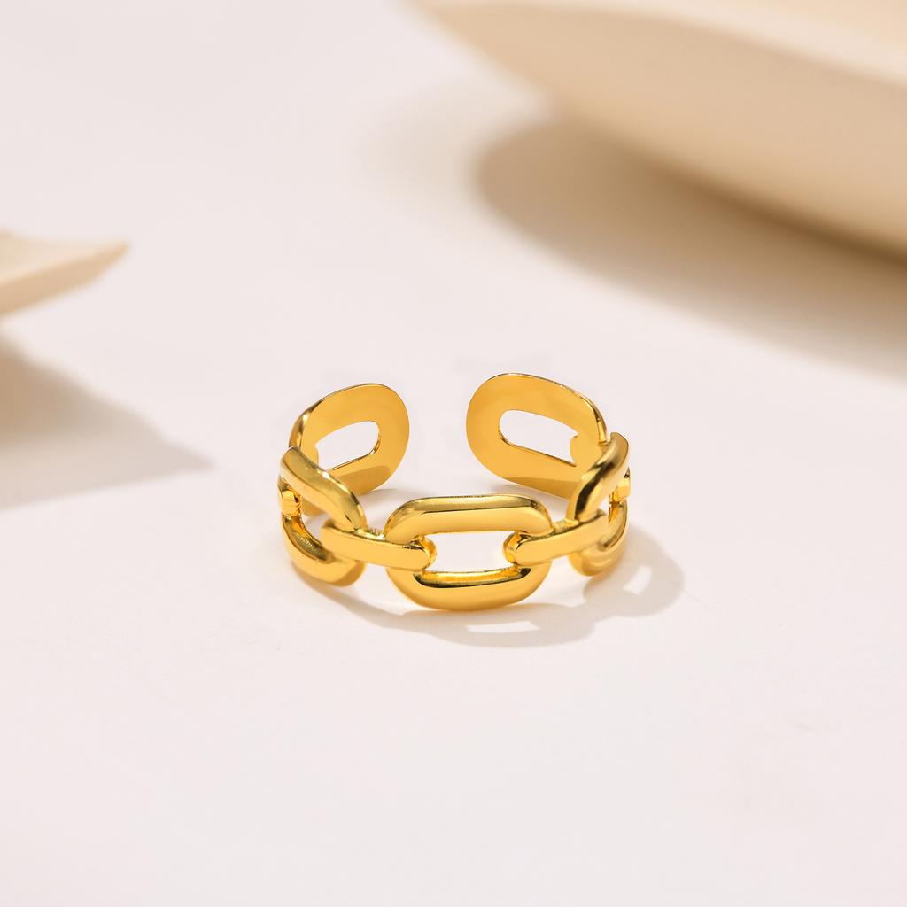 Asymmetrische geometrische Hohlringe aus Edelstahl für Damen, Schicke mehrschichtige Ringe mit unregelmäßiger Öffnung, Modeschmuck Geschenke