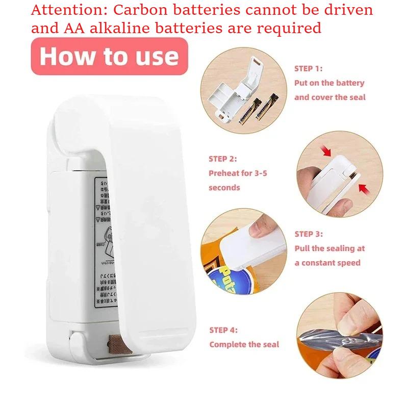 Space-Saving Mini Snack Sealer, Reusable Easy-Use Vacuum Sealer for Commercial Use In Shops,Food Carts,Mini Sealing Machine