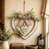 Rustic Wall Hanging Sign Romantic Home Wooden Wreath Creative Heart Wall Decor  Home Decor