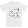 Svalové Sanrioes Anime Pochacco Tričko Y2K Krátký rukáv Harajuku Tričko Zábavné Kulatý výstřih Bavlna Léto Oversized Dámské tričko