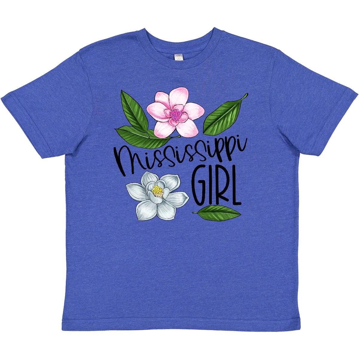 

Inktastic Mississippi Girl Magnolia Flowers And Leaves Youth kids boys T-Shirt State Home 110