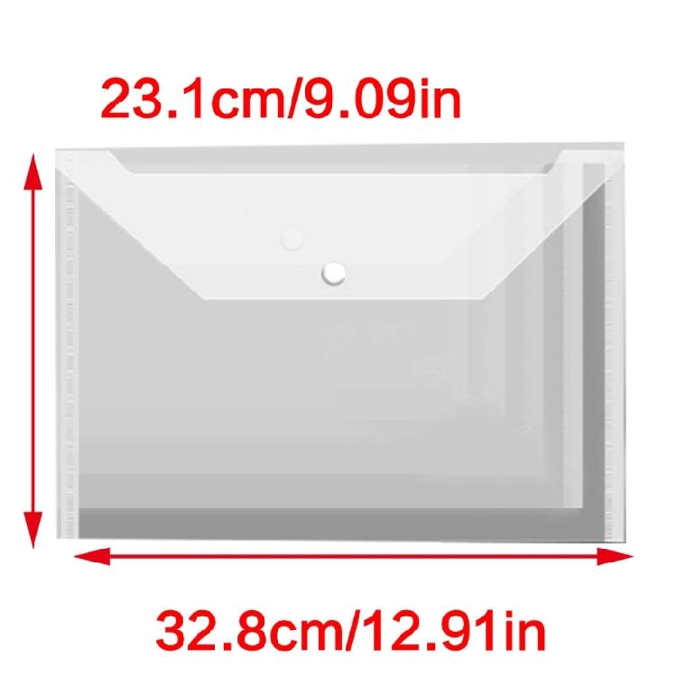 Secure Snap Closure Plastic Document Holders A4 Size Waterproof File Folders Document Wallet For School Office Use