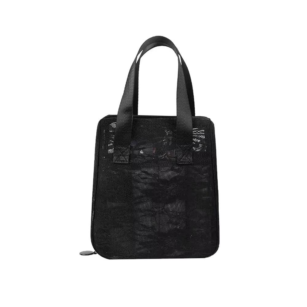 Large Capacity Mesh Shower Bag Comfortable Handle Foldable Mesh Tote Outdoor