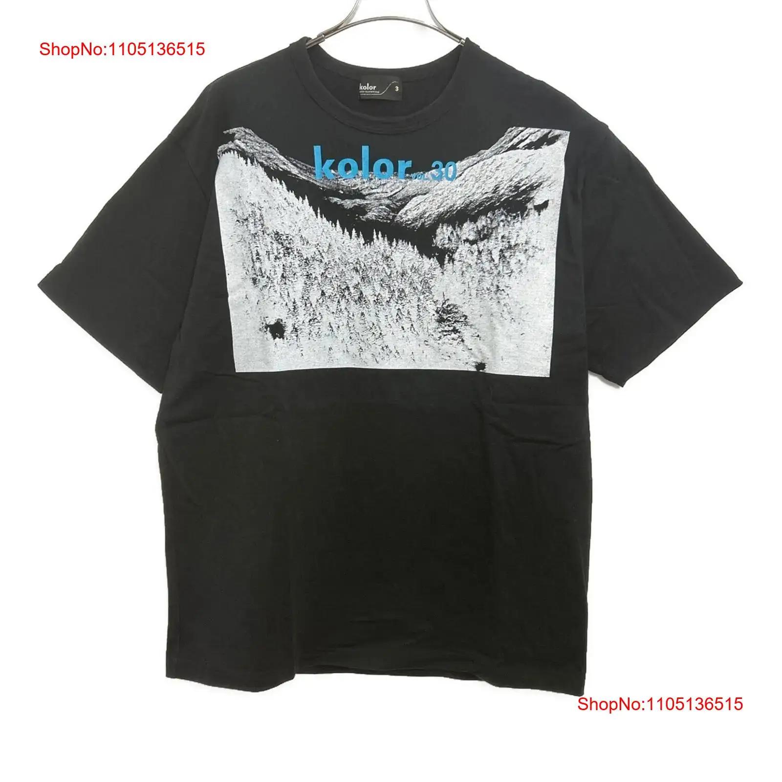 

KOLOR T Shirt Size 3 Black Men 19WCM T08205 vintage Washed designer clothes Casual graphic Slightly Unisex homme fashion S разноцветный