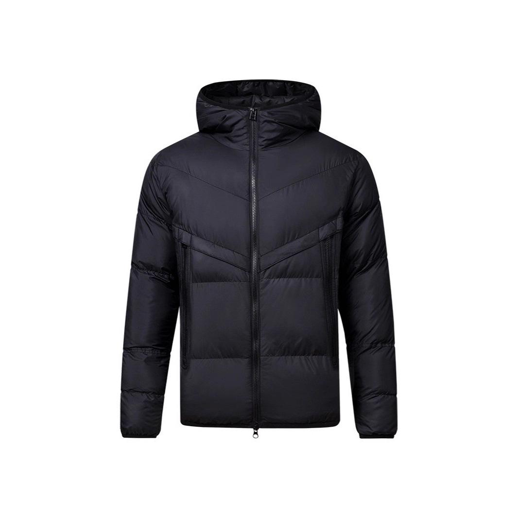 Men s Winter Windproof Hooded Cotton Jacket - Trendy Warm Sports Coat with Custom Printed Logo Medium