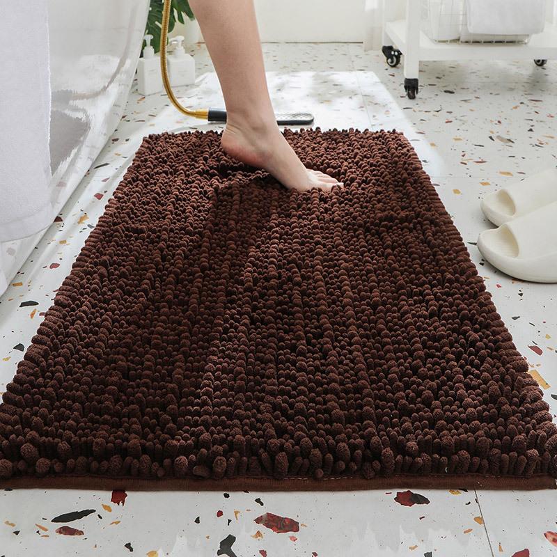 Coarse Chenille Bath Mat Entrance Mat Bathroom Water Absorbent Non-Slip Foot Mat Entryway Thickened Carpet