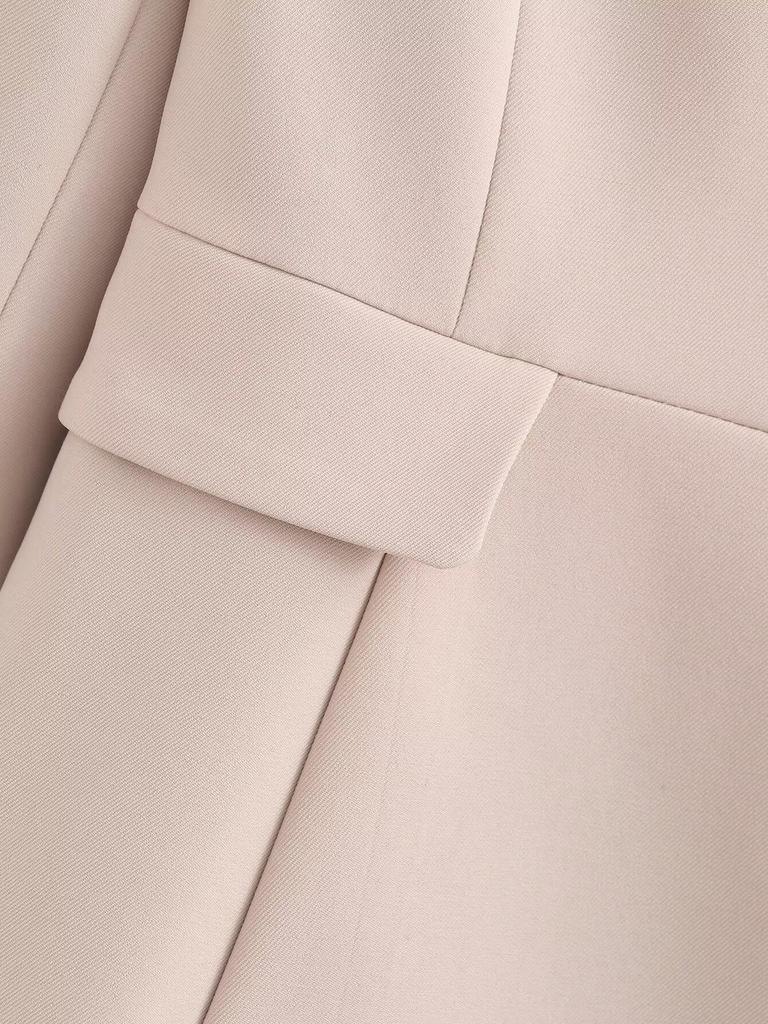 2024 Autumn Women's European & American Style Slim Fit Suit: Flap Jacket & Mid-Waist Straight Pants Set