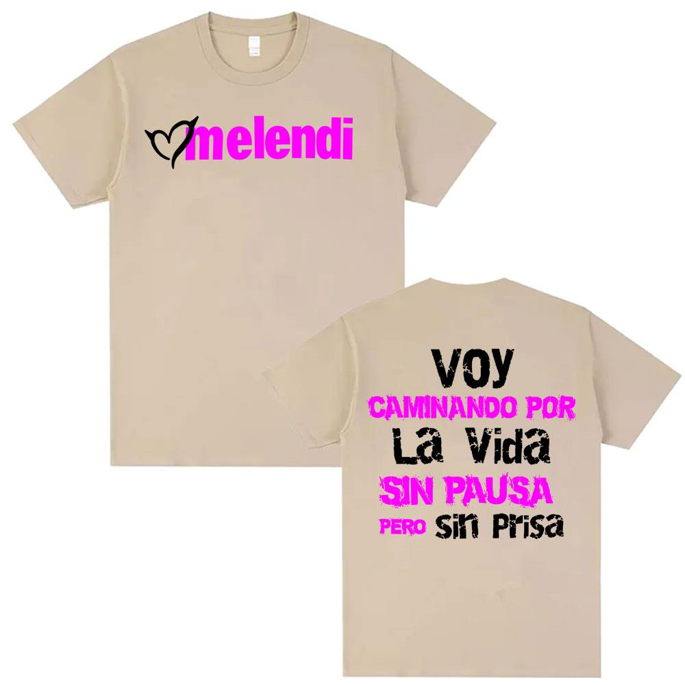 

Rap Singer Melendi Caminando Por La Vida Pattern Tshirt 2026 Summer Luxurious Fashion Oversized Cotton Tshirt for Men Women S