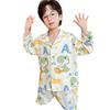 Spring/Summer Boys' Long Sleeve Thin Pajama Set - Cartoon Design for Medium/Large Kids & Teens