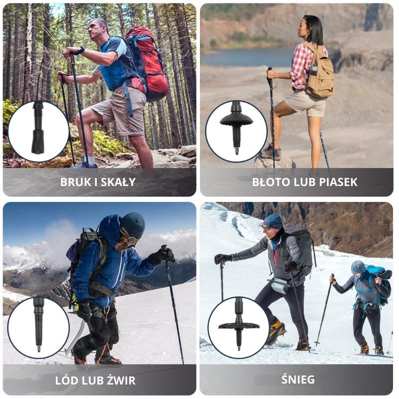 Trekking poles, adjustable nordic walking poles - blue