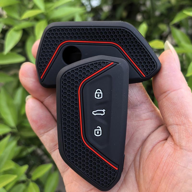 For Volkswagen Golf 8 Mk8 Id.3 Id.4 Silicone Car Key Case Cover For Skoda Octavia A8 Seat Leon Mk4   Formentor Tarraco