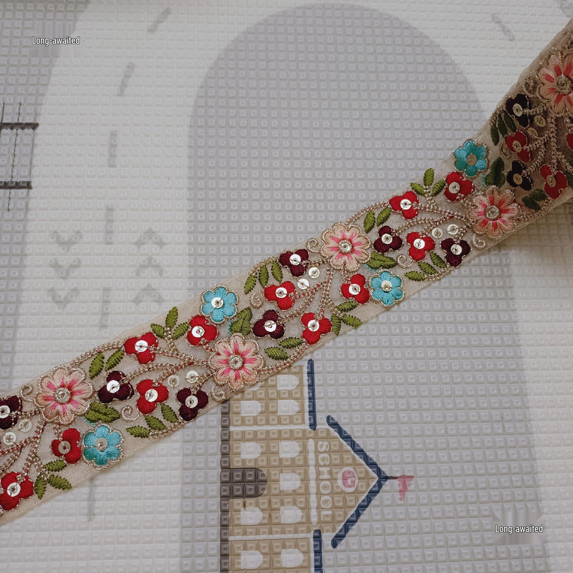 Ethnic Lace Embroidery Fabric for DIY Clothing and Accessories