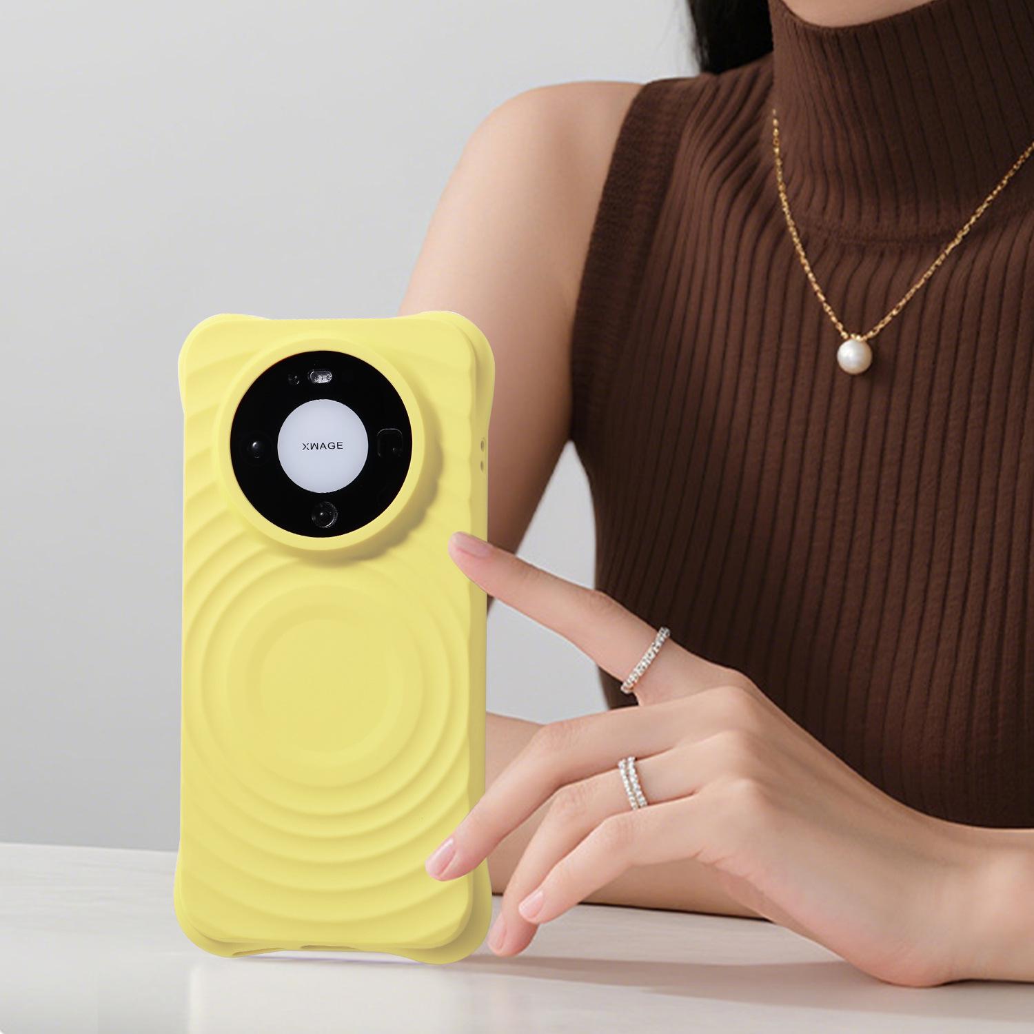 

Magnetic Liquid Silicone Case for Huawei Mate80 Pro - Wave Pattern, Drop-Proof Mate 80/80Pro
