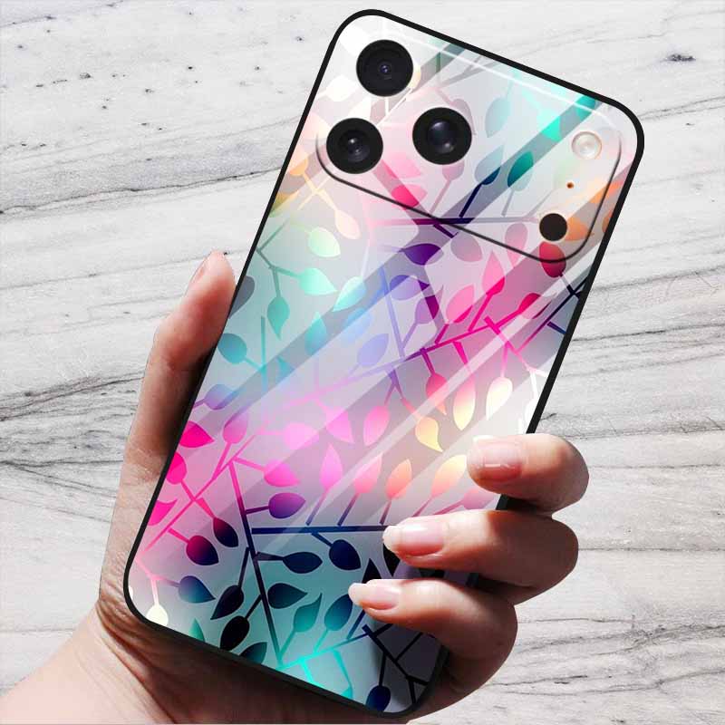 Cartoon Patterns Case For iPhone 17 Pro Plus Capa 17 Pro Max Bumper Luxury Tempered Glass Hard Back Cover iPhone17 Air Funda