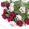 Artificial Flowers Bouquet White Red Rose Eucalyptus Leaves Wedding Decoration Peony Fake Flower for Party Home Decor Gift