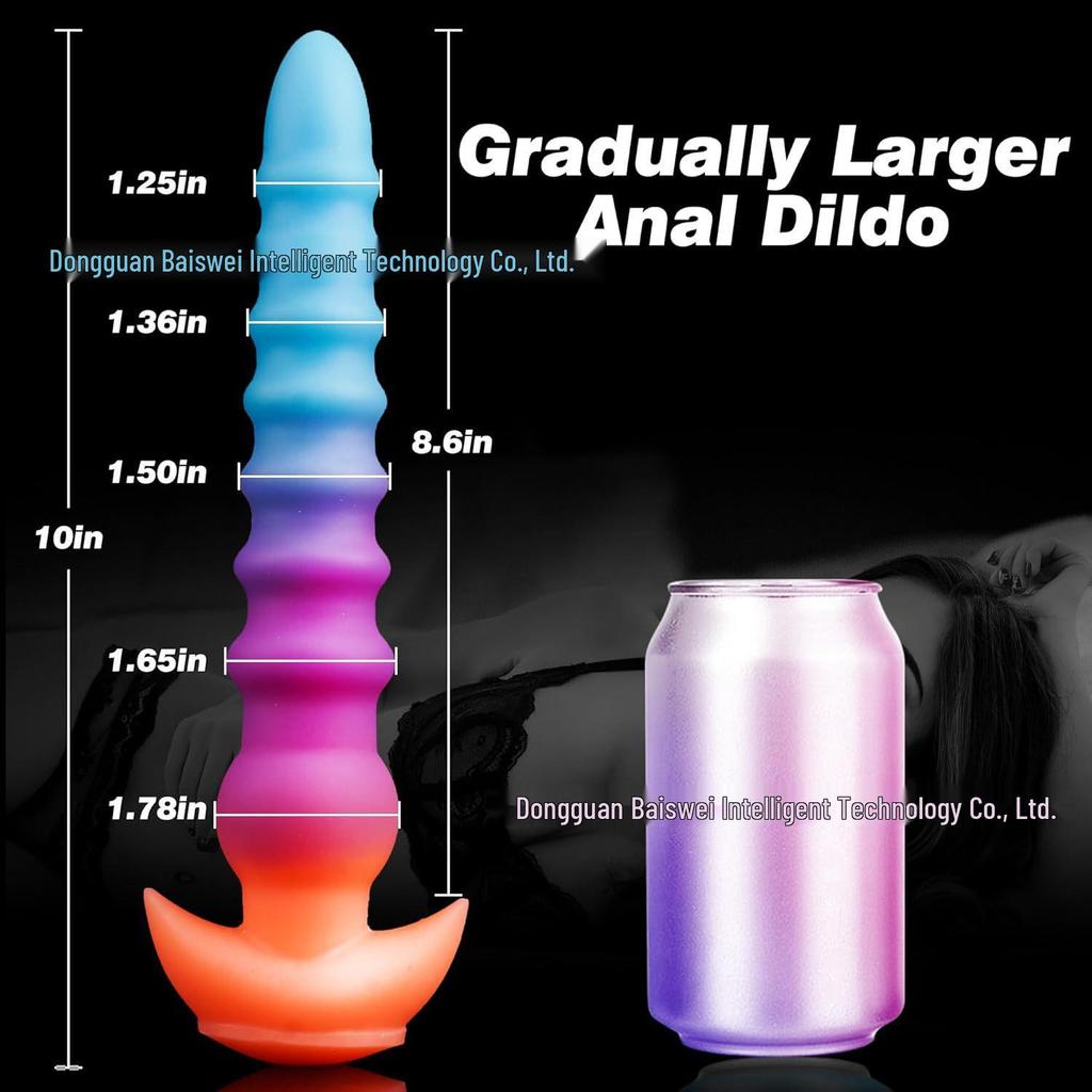 Luminous Silicone Spiral Anal Plug - Super Long Outdoor Wear Expander Dildo SM Toy