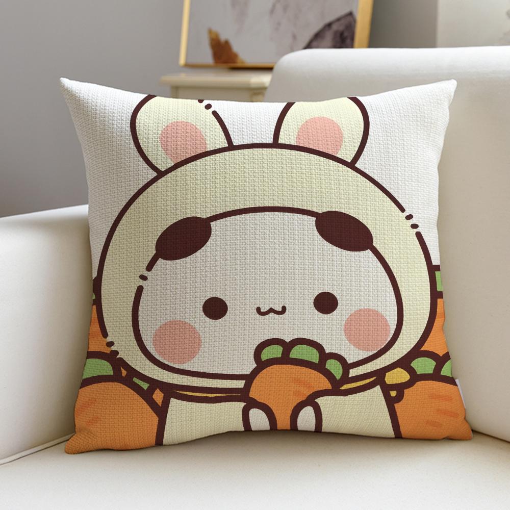 Playful YYier BubuS Cushion Cover Breathable and skinfriendly linen pillowcase square removable and washable cushion