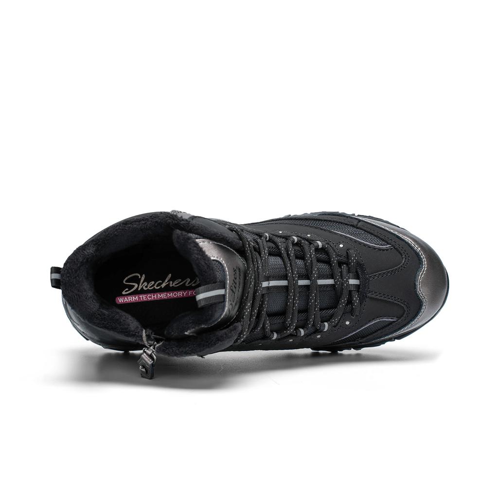 Skechers DLites Fabric Synthetic Leather Comfortable Lightweight Shock Absorbing Wear Resistant Warm Non Slip Mid Top Dad Shoes 169077-BBK