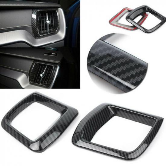 Carbon Fiber 2X Front Side Air Outlet Vent Cover Trim For Volvo XC60 2018-2021