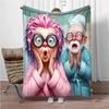 Cartoon-Opa und -Oma Flanelldecke Weich Warm Halten Überwurfdecke Decke Für Sofa Bett Büro Camping Reisen Geschenke