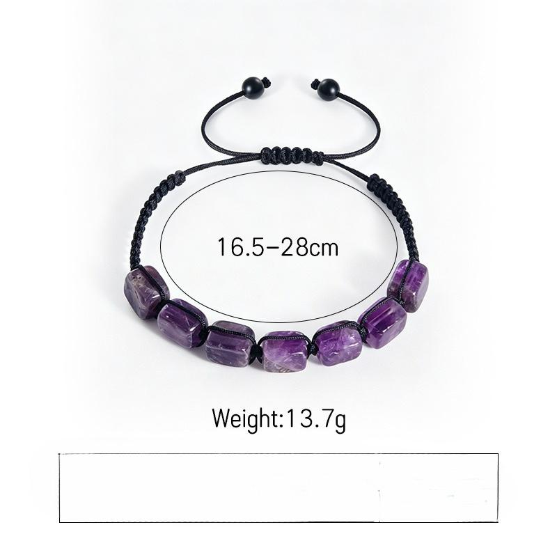 Colorful Natural Stone Bracelet, Adjustable Hand-woven Natural Stone Beads, Woven Bracelet