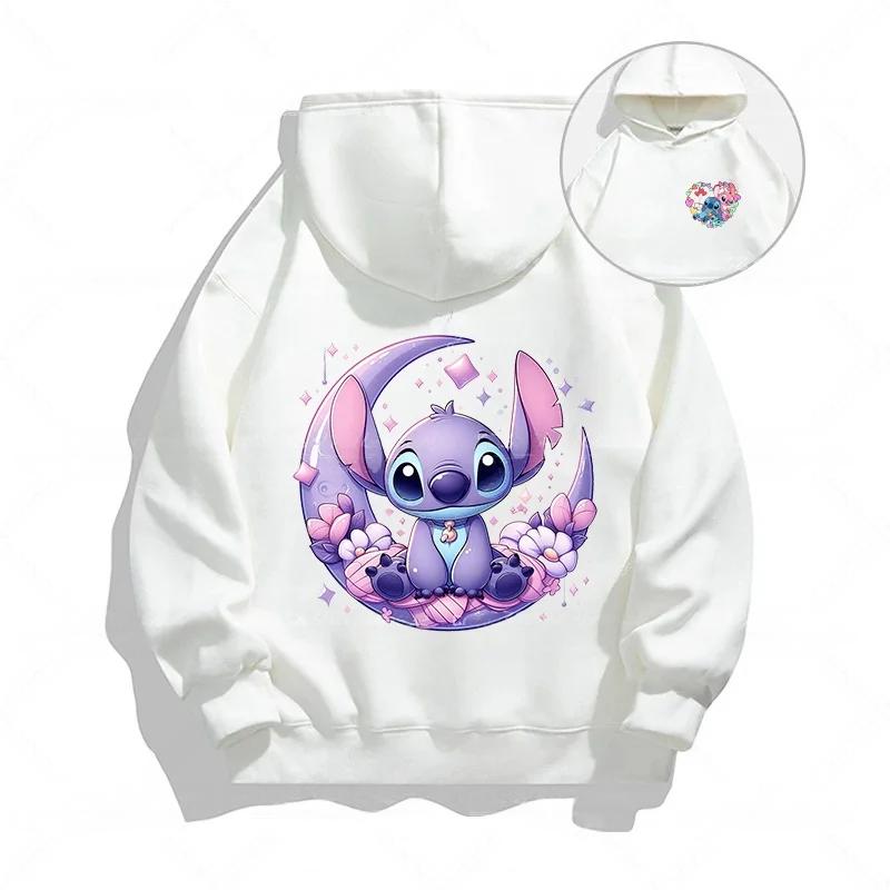 Autumn Disney Cool Stitch Print Children's Hoodies Fashion Casual Boys Girls Long Sleeved Sweatshirts Tops Kids Pullover
