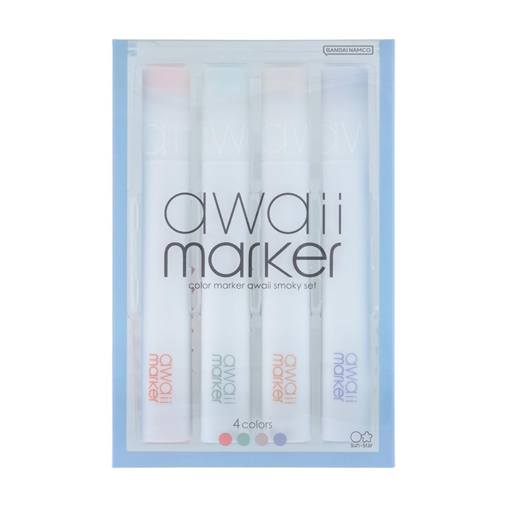 

Stationery Awaii Dull Smoky S4591828 Sun-Star Water-Based Pen, 4-Color Set, Colors,