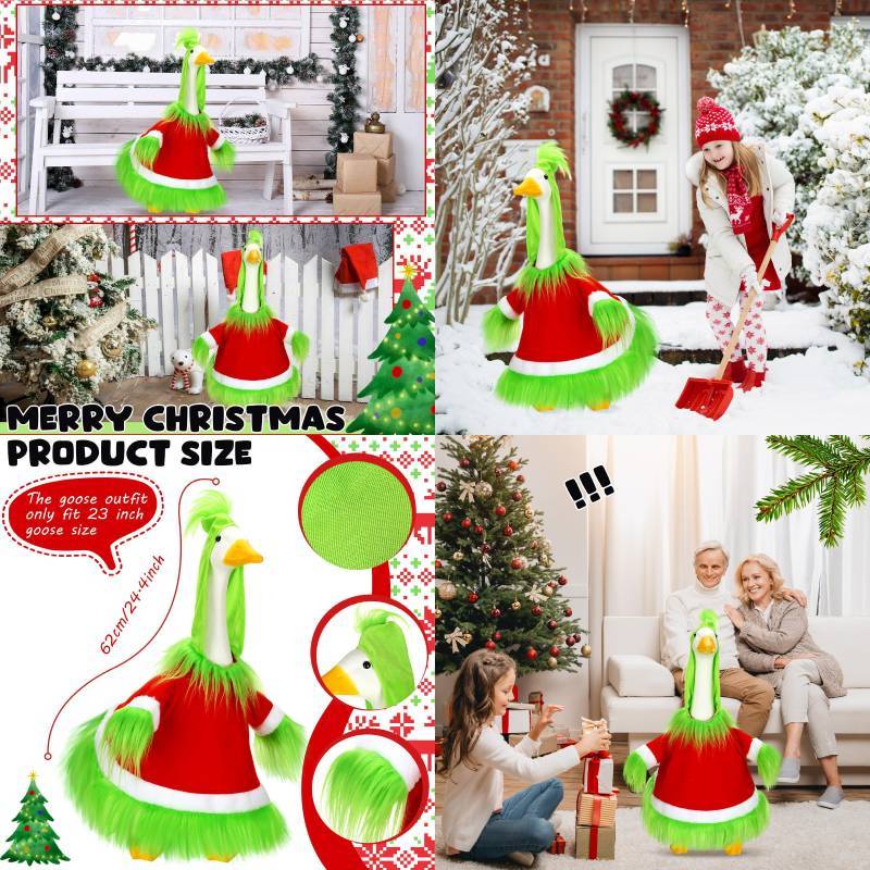 Outdoor Decoration Christmas Santa Duck Lawn Figures Festive Yard Doll Display